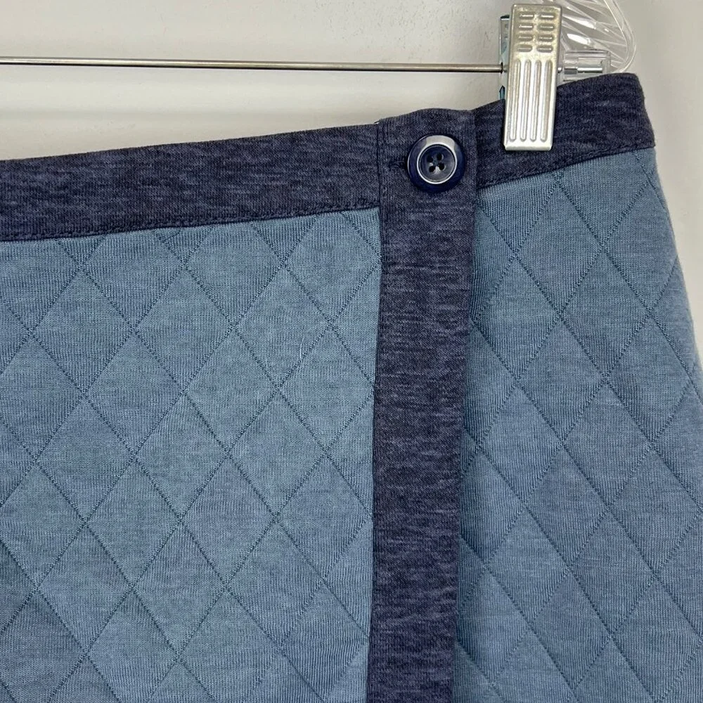 Sundance Womens Sidewalk Stroll Mini Skirt Blue Quilted Wrap size 12